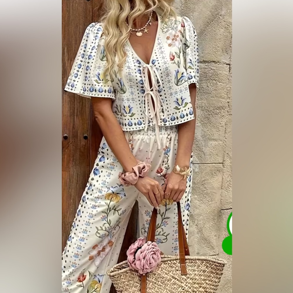 Floral Print Two-Piece Set